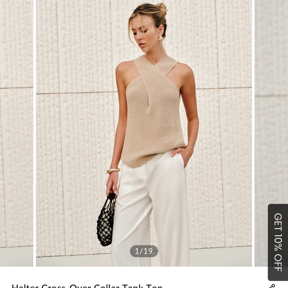 Commense Beige Halter Top